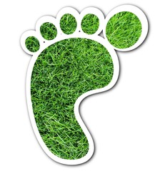 Sticker grüner Fußabdruck