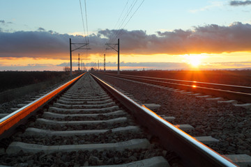 Railway at dusk