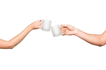 hands with cups