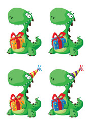 cute dinosaur with a gift set