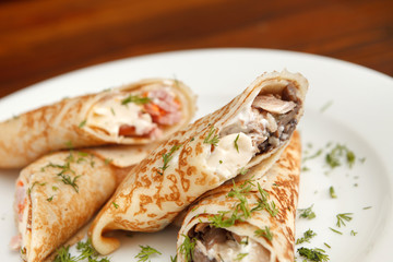 pancakes with chicken