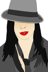 Portrait of woman with hat male