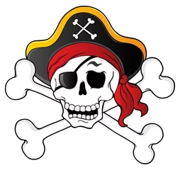 Stickers fenêtre Pirates Thème du crâne de pirate 1
