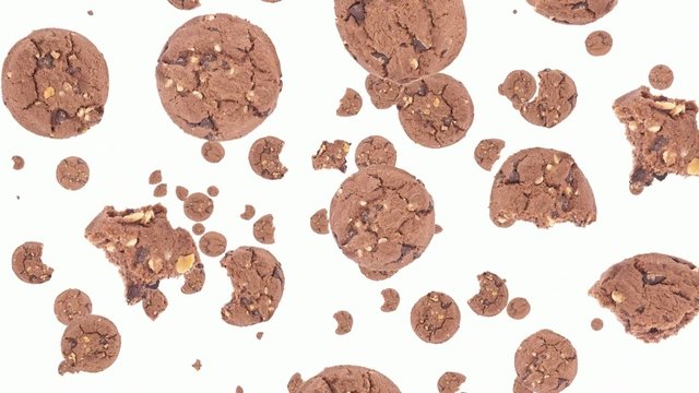 Falling brown cookies
