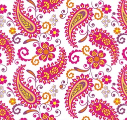 traditional paisley floral pattern , textile , Rajasthan, India