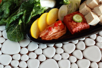 Kimchi and vegetables