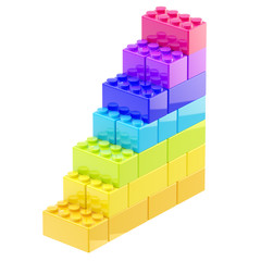 Obraz premium Steps made of toy bricks isolated