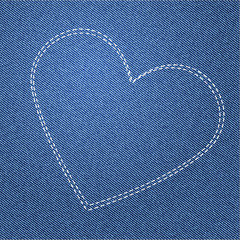 Herz auf Jeans Hintergrund