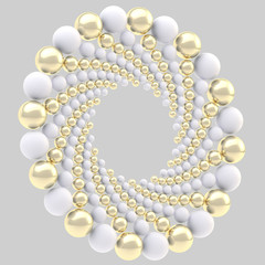 Round frame made of spheres isolated