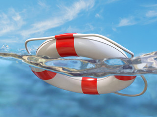 Lifebelt in the water