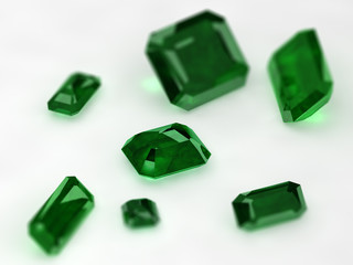 Seven Emeralds with thin dept of field
