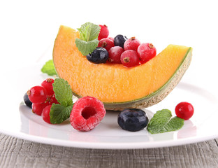 melon and berries
