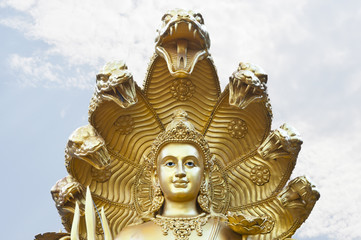 Fototapeta premium Narai with seven head naga.