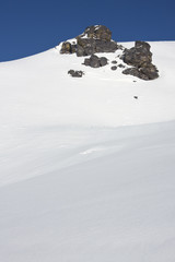 Snowy landscape in the mountains