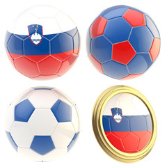 Fototapeta premium Slovenia football team attributes isolated