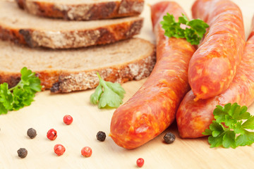 Schinken Mettwurst mit Brot