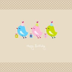 3 Birds Flying With Gifts Dots