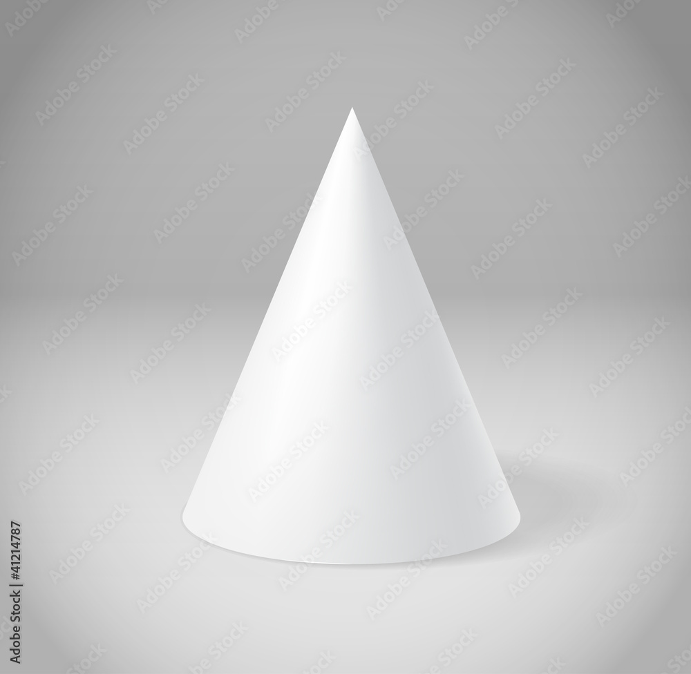 Wall mural white cone on grey scene