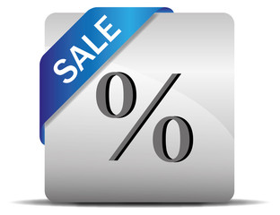 Button blau - Sale Rabatt Angebot Prozente Reduziert