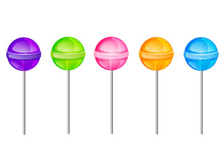 Vector illustration of colorful lollipops