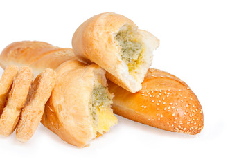 bread with sesame, cookies and bun