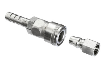 Quick coupler set isolated on white background