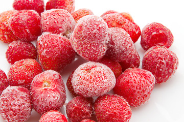 a handful of sweet, luscious frozen strawberries