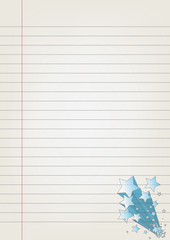 notepad paper with decorative stars