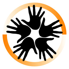 Small group of hands vector.