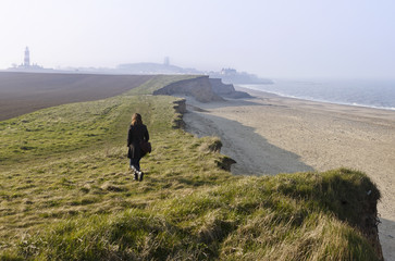 edge of cliff coastal erosion in Norfolk 