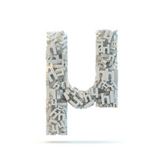 White micron mark isolated on white.