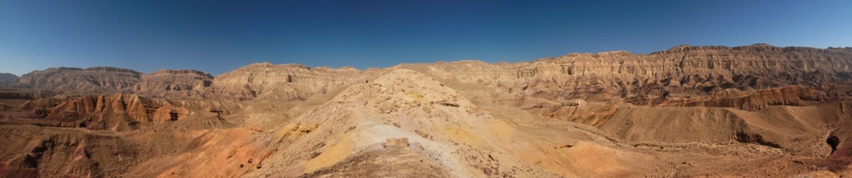 Scenic desert landscape in Makhtesh Katan in Israel