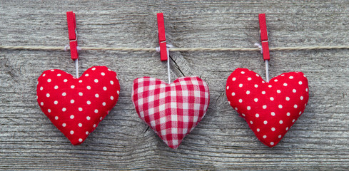 Fototapeta premium Drei rote Herzen - Three red Hearts