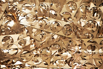 Brass metal scrap materials recycling backround