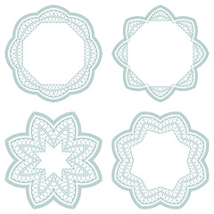 Set of vector guilloche rosettes