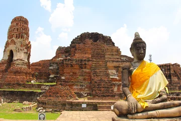Crédence de cuisine en verre imprimé Monument Le Bouddha et la pagode, Ayutthaya