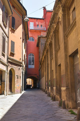 Fototapeta na wymiar Alleyway. Bologna. Emilia-Romagna. Italy.