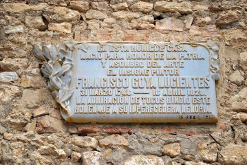 Street sign of Goya in Fuendetodos - 41221518