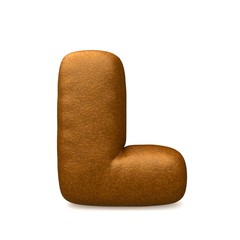 brown leather letter l