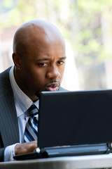 Business Man Using a Laptop