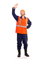 young worker in uniform