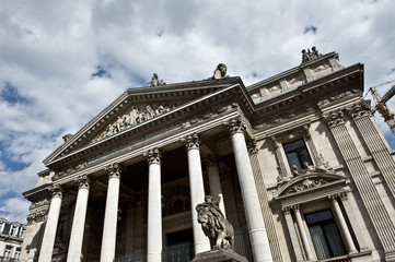 Obraz premium Slanted Brussels Stock Exchange