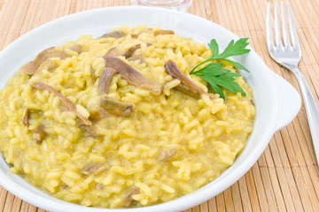 risotto con funghi porcini e zafferano