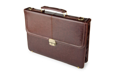 Business concept with briefcase on white