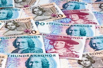 Schwedische Kronen. Währung Schwedens