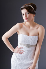 Bride posing in studio shooting