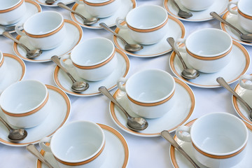 Many rows of coffee cup