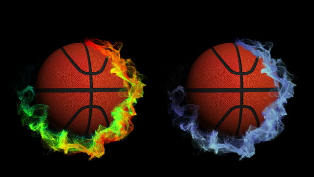 Two Basket Ball in Particle, with Alpha Channel - HD1080