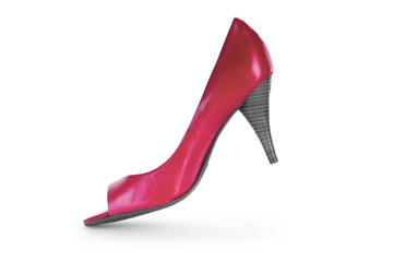 Red female shoes in fashion concept