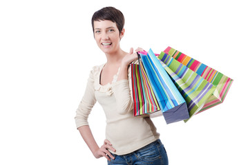 Girl after the shopping spree
